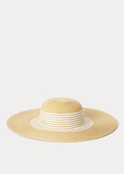 Women's Ralph Lauren Striped Paper Sun Hats | 946350TCQ